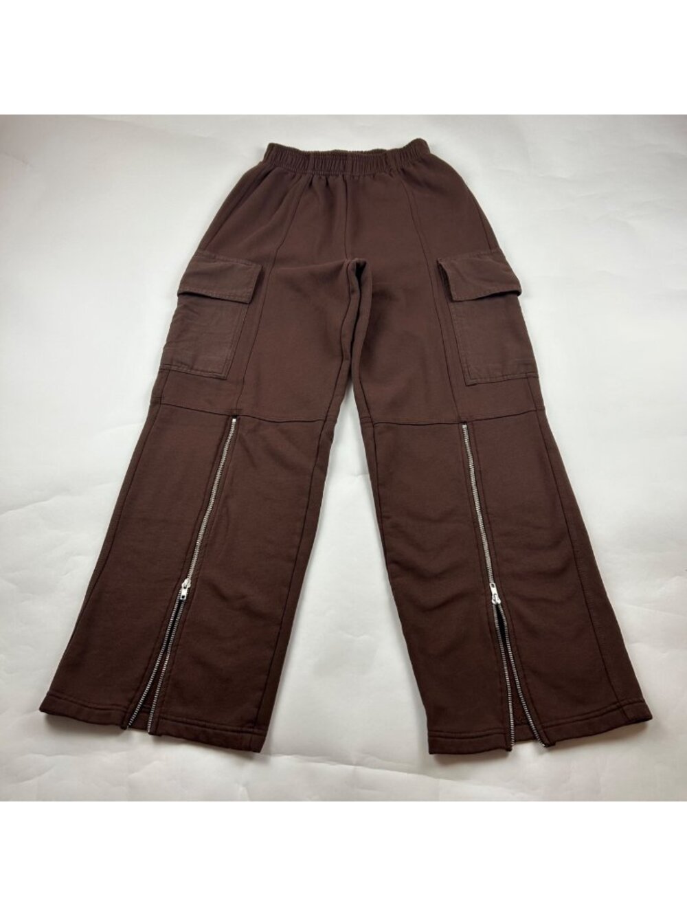 Zara Dark Chocolate Fleece Cargo Pant S